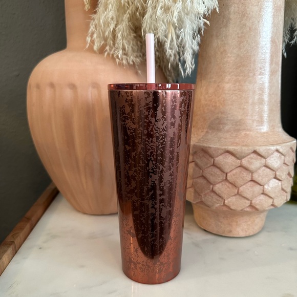 Starbucks Stainless Steel Cold Cup Tumbler Rose Gold Pink Mercury 16 fl oz - Picture 2 of 3